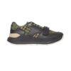 BURBERRY CHECK LACE-UP SNEAKERS IN MILITARY GREEN - BBR008