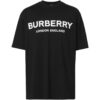 BURBERRY LOGO PRINT COTTON T-SHIRT IN BLACK - BRS008