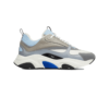 DIOR B22 SNEAKERS WHITE AND BLUE TECHNICAL MESH AND GRAY CALFSKIN - DO001