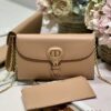 DIOR BOBBY EAST-WEST POUCH WITH CHAIN BEIGE SMOOTH CALFSKIN - DOB101
