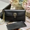 DIOR BOBBY EAST-WEST POUCH WITH CHAIN BLACK SMOOTH CALFSKIN - DOB098