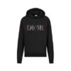 DIOR FLOWERS EMBROIDERED HOODIE BLACK - DOS008