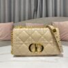 DIOR MEDIUM DIOR CARO BAG BEIGE QUILTED MACROCANNAGE CALFSKIN - DOB065