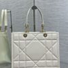 DIOR MEDIUM DIOR ESSENTIAL TOTE BAG WHITE ARCHICANNAGE CALFSKIN - DOB069