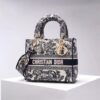 DIOR MEDIUM LADY D-LITE BAG BLUE TOILE DE JOUY REVERSE EMBROIDERY - DOB008