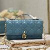 DIOR MISS DIOR MINI BAG BLUE CANNAGE LAMBSKIN - DOB051
