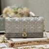 DIOR MISS DIOR MINI BAG GREY CANNAGE LAMBSKIN - DOB058