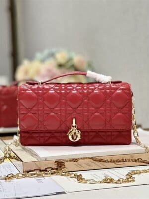 DIOR MISS DIOR MINI BAG RED CANNAGE LAMBSKIN - DOB052