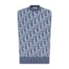 DIOR OBLIQUE SLEEVELESS SWEATER BLUE WOOL JACQUARD - DOS021