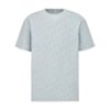 DIOR OBLIQUE T-SHIRT RELAXED FIT BLUE TERRY COTTON JACQUARD - DOT017