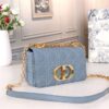 DIOR SMALL DIOR CARO BAG BLUE SUPPLE CANNAGE CALFSKIN - DOB121