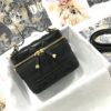 DIOR SMALL DIORTRAVEL VANITY CASE BLACK CANNAGE LAMBSKIN - DOB123