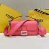 FENDI BAGUETTE PINK SELLERIA BAG WITH OVERSIZE TOPSTITCHING - F030