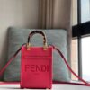 FENDI MINI SUNSHINE SHOPPER FUCHSIA LEATHER MINI BAG - F009