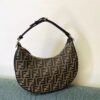 FENDIGRAPHY SMALL BROWN FF FABRIC BAG - F023