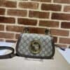 GUCCI BLONDIE MINI SHOULDER BAG WITH BEIGE AND EBONY GG SUPREME CANVAS - GB78