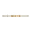 GUCCI BUCKLE THIN BELT WHITE LEATHER - GB023