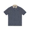 GUCCI DARK BLUE COTTON PIQUET GG STRETCH POLO - GGS013