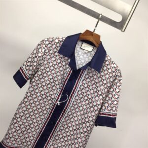 GEOMETRIC G PRINT MUSLIN BOWLING SHIRT
