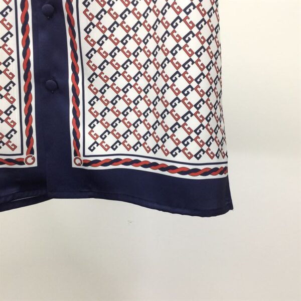 GEOMETRIC G PRINT MUSLIN BOWLING SHIRT