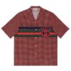 GUCCI GEOMETRIC HOUNDSTOOTH PRINT BOWLING SHIRT - GGS026