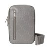 GUCCI GG EMBOSSED SLING BACKPACK GREY LEATHER - BG019