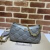 GUCCI GG MATELASSE HANDBAG WITH GREY LEATHER - GB90