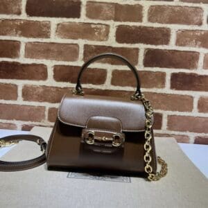 GUCCI HORSEBIT 1955 MINI BAG WITH LIGHT BROWN LEATHER - GB20