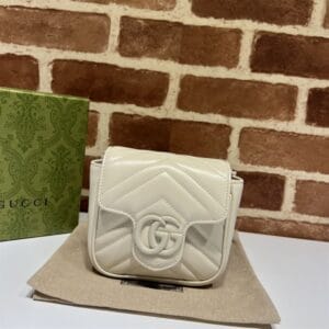 GUCCI MARMONT BELT BAG IN WHITE LEATHER - GB18