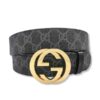 GUCCI MEN'S BLACK GG SUPREME BELT WITH G BUCKLE - GB018
