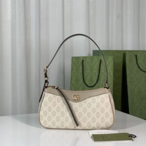 GUCCI OPHIDIA SMALL HANDBAG BEIGE AND WHITE GG SUPREME CANVAS - GB71