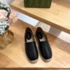 GUCCI PILAR LOGO-EMBOSSED LEATHER ESPADRILLES IN BLACK - GL031