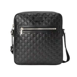 GUCCI SIGNATURE LEATHER FLAT MESSENGER - BG044