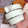 LOUIS VUITTON INITIALS SHAPE BELT MONOGRAM 40MM POWDER WHITE - LBE053