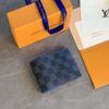 LOUIS VUITTON MULTIPLE WALLET DAMIER GRAPHITE BLACK/GREY/NEON BLUE - WLV032
