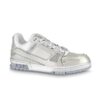 LOUIS VUITTON TRAINER SNEAKERS IN SILVER METALLIC CANVAS - LVS035