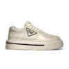 PRADA MACRO RE-NYLON AND BRUSHED LEATHER SNEAKERS - PRS056