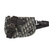 SADDLE POUCH BEIGE AND BLACK OBLIQUE JACQUARD - DIO014