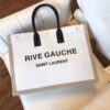 YSL RIVE GAUCHE CANVAS TOTE WHITE BEIGE BAG - YB026