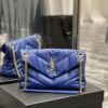 YSL SMALL PUFFER IN QUILTED NAPPA BLUE LEATHER - YB053