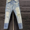 Amiri Hand Painted Slit Knee Blue Jean