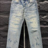 Amiri Ripp Stone Blue Jeans
