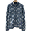 GUCCI Bouclé Stitch Jacquard Blue Knitwear