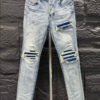 Amiri Ripp Blue White Jeans