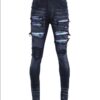 Amiri Ripp Blue Embroider Black Jeans