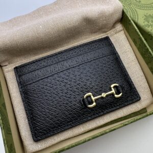 GUCCI BLACK HORSEBIT CARD HOLDER - WLG046
