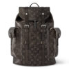 Christopher MM Backpack Black Brushed Monogram Cowhide Leather - LW159