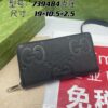 JUMBO GG ZIP AROUND WALLET BLACK LEATHER - WLG060