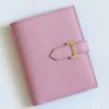 Hermes Bearn Compact Handmade Wallet in Mauve Sylvestre Epsom Calfskin - HW139