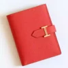 Hermes Bearn Compact Handmade Wallet in Red Epsom Calfskin - HW137
